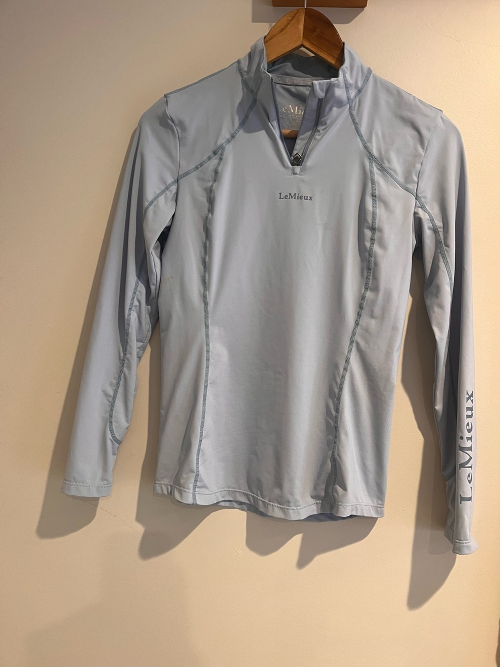 Le Mieux Ice Blue Equestrian Top Base Layer Zip US 2 XS Horseback Riding 🐎